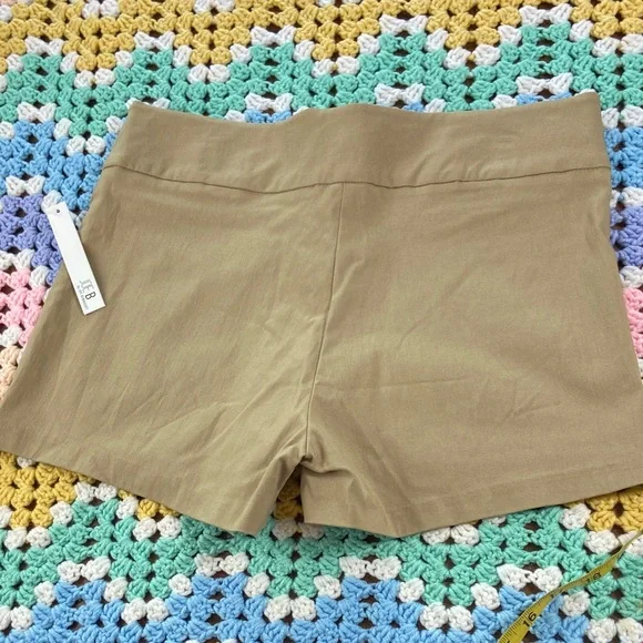 New NWT Joe B Benbasset High Waist Tan Khaki Women's Shorts Size 13 Stretch - Picture 7 of 10